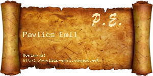 Pavlics Emil névjegykártya